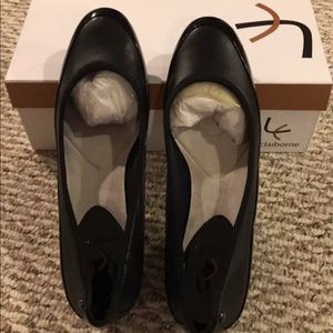 New - “Liz Claiborne” Black Leather Shoes - 9 M